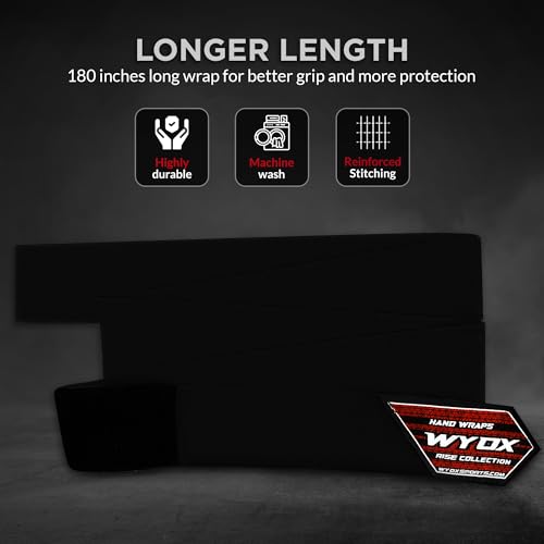 WYOX Boxing Hand Wraps Inner Gloves, Elasticated Thumb Loop Bandages Mexican Style Under Mitts Wrist Wrap Protection Muay Thai MMA Kickboxing Martial Arts Punching Bag Training Men Women