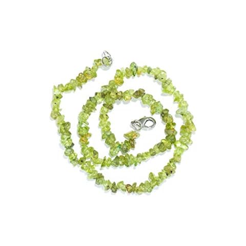 Taddart Minerals - Green Splitter Necklace from Natural Gemstone Peridot with 45 cm Length - Handmade Cover
