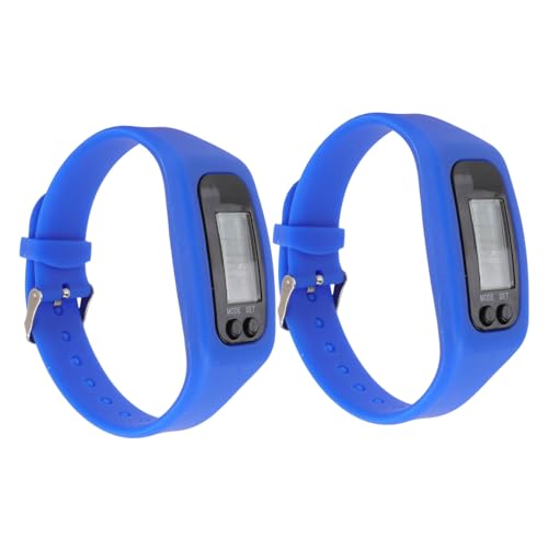 OFFSCH 2 Piezas Reloj Electrónico Multifuncional con Pedometría y Contador de Calorías para Hombres y Mujeres Diseño Portátil Azul para Distancia Recorrida y Actividad Física