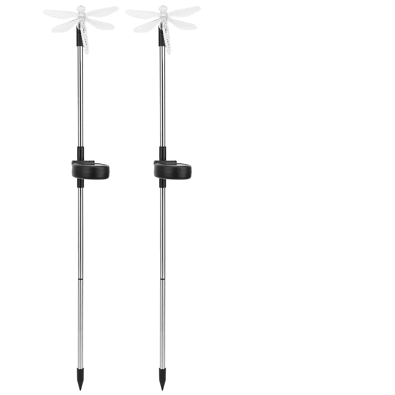 Dioche Dragonfly Solar Lights 2Pcs Solar LED Dragonfly Lawn Lights – Color Changing Garden Stake Light Decoration with Automatic Light Sensor – Adjustable Height for Vibrant Outdoor Décor