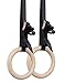 Titan Fitness 8" Diameter Wood Gymnastics Rings with Cam Buckle Straps