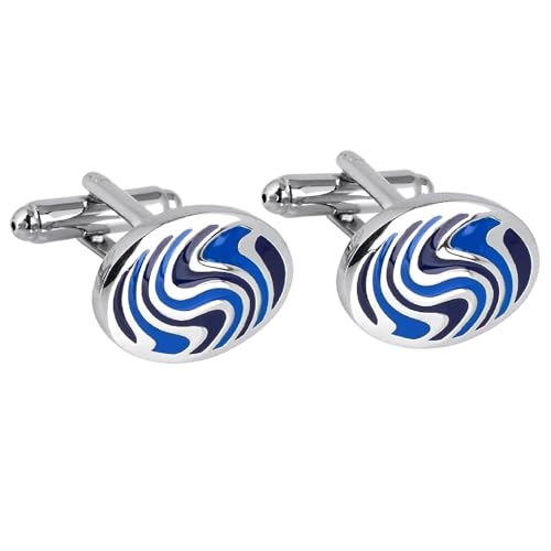 Bishilin Gemelos para hombre, color azul, gemelos para hombre, textura circular, regalos de boda para hombres