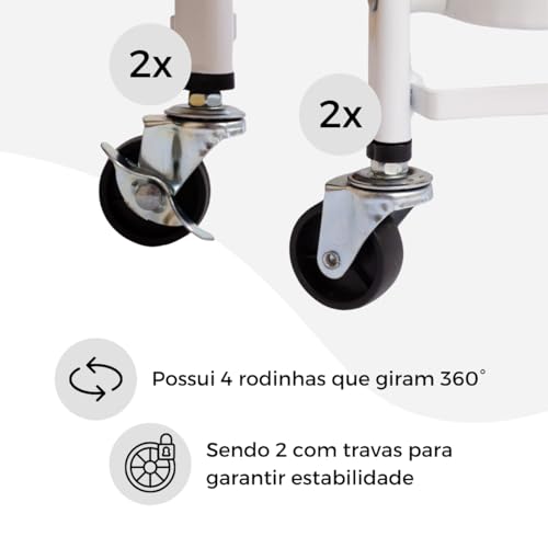 Carrinho Multiuso Dobrável Deslizante 3 Cestas 100% Metal (Branco)