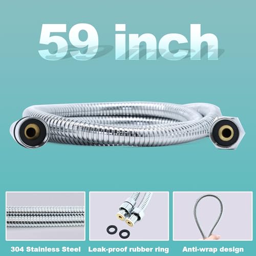 Enga HL-SCF30 Square Solid Brass Hand Held Wand Shower Head With Wall Connector And Stainless Steel Hose Set thumb #4