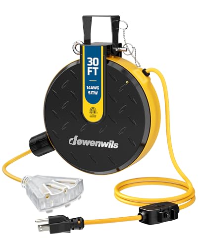 DEWENWILS 30FT Retractable Extension Cord Reel,...
