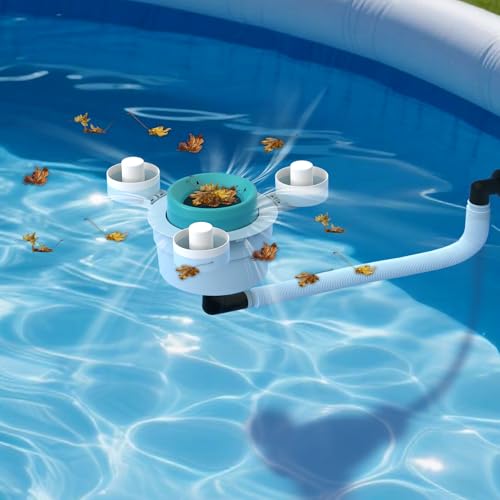 Bzyltrux Floating Pool Skimmer for Above Ground Pools, Tri-Float Skimmer with Removable Basket - Easy Install Above Ground Pool Accessories, Universal Pool Cleaning Accesorios para Piscina