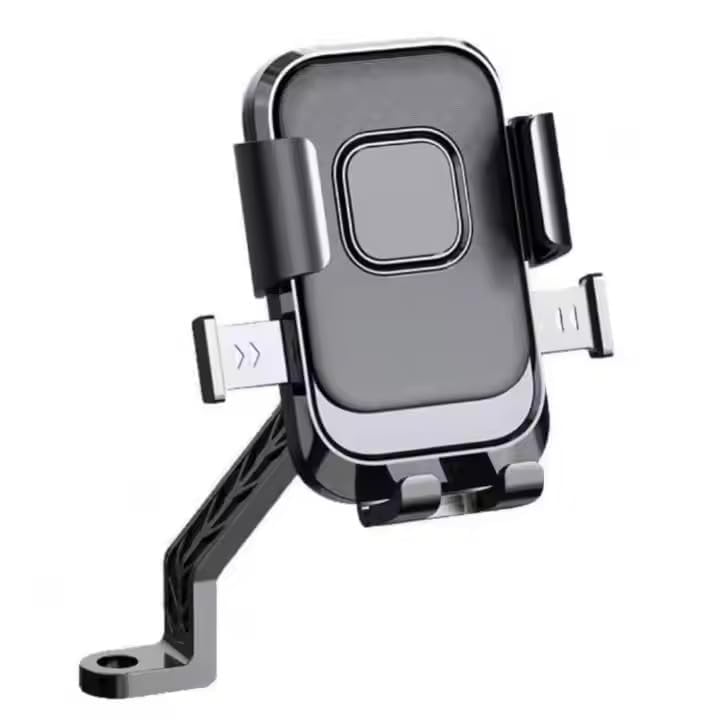 RGV Mobile Phone Holder Stand for Bikes, 360° Rotation with One-Click Locking Mobile Holder and Cradle Clamp Handle Bar Mount for Scooty, Ideal for Maps, GPS, Navigation (XY-089 Black)-image-4