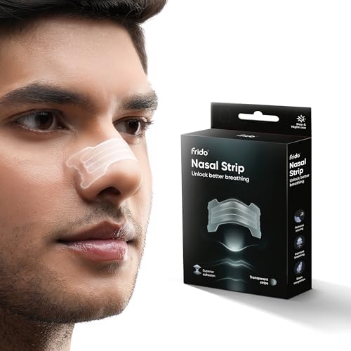 Image of Frido Nasal Strips | Anti-Snoring Nose Strip with 12-Hour Adhesion | Transparent Nose Opener for Better Sleep | Snore Stopper for Men & Women | Pack of 15