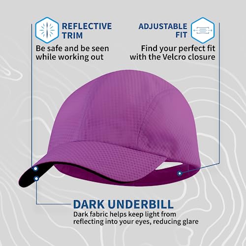 TrailHeads Women's Race Day Performance Running Cap, Lightweight & Quick Drying Mesh Sports Hat with Reflective Trim