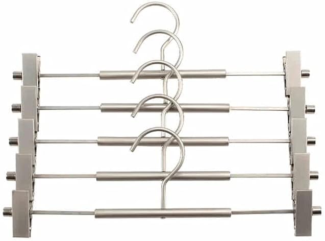 Hangers Coat Metal Hanger Clothing Store Non Slip Pants Clip Household Pants Clip Hanger Seamless Hanger Space Saving (Metallic)