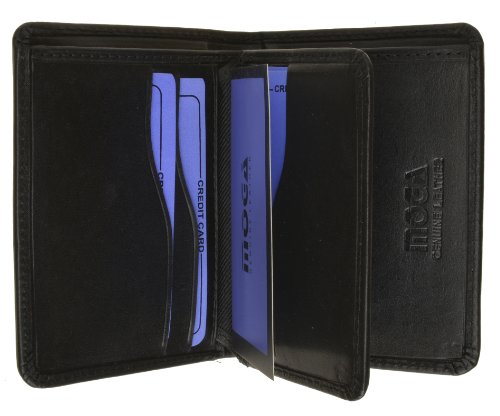 MOGA Men's Premium Leather Wallet 8 Cards 1 ID 1 Bill Compartment Blacks # 90074