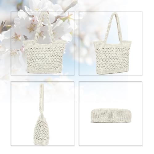 Image of Bycobecy Woven Tote Bag for Women, Summer Beach Bag Large Crochet Shoulder Purse Handbag Boho Knit Bag for Summer Travel