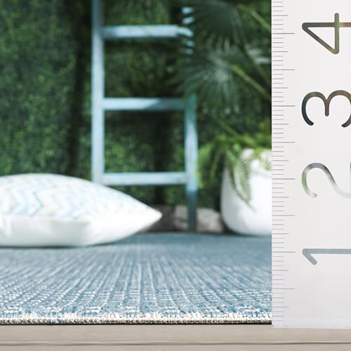 Tapete Safavieh Courtyard Colección 2' x 3'7 Aqua y Gris miniatura 4