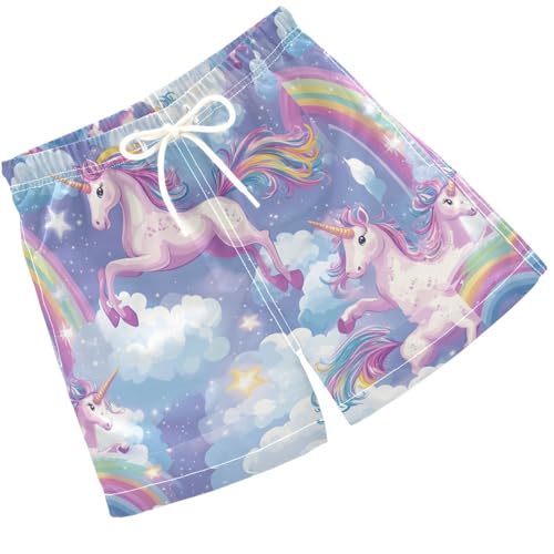Pigsaly Boys Swim Trunks Happy Unicorns Boys Board Shorts Swimsuit Swimwear Summer Bathing Suit 3T