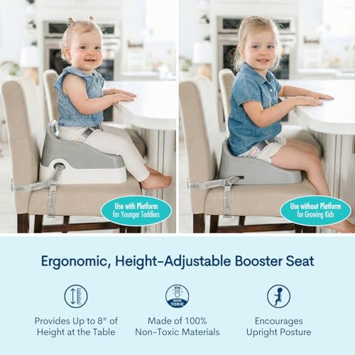 Upseat Boost - The Original Ergonomic Toddler Booster Seat for Dining Table, Developed with Physical Therapists to Encourage Posture, Adjustable Height, Easy to Wipe Clean, and Travel-Friendly