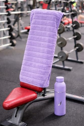 Image of NAUTICA Combo Set Gym Towel + Bottle | 3 PC Set- 1 Single WALL Bottle + 2 PCS Hand Towel | Combo Set for Gym, Yoga, Running & Training | Purple