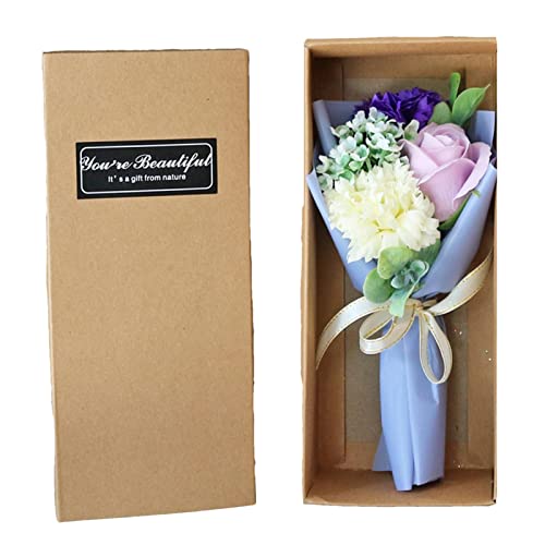 Qurygin Ramo De Flores De Jabón - Caja De Rosas con Flores De Jabón, Ramo De Rosas Artificiales Flor De Jabón, Regalo Rosas Perfumadas Jabón, Ramo De Flores De Jabón Artificial Rosa para San Valentín