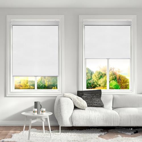 SHADESLINE Cordless 100% Blackout Blinds for Indoor Windows &ndash; Motorized Blinds with Remote Option...