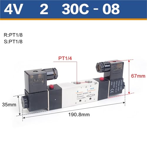 Électrovanne pneumatique 4V230C-08 distributeur 3 positions 24V - 3