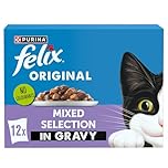 FELIX Original Mixed Selection in Gravy Wet Cat Food 12x85g (Pack of 4)