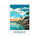 Manaus Reisekunst, Brasilien, Reiseposter, Leinwand, 