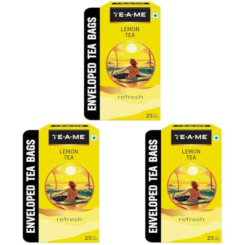 Image of TE-A-ME Lemon Tea - Tea Bags 25 pcs | Lemon Tea Bags 25 Pieces | Lemon Teabags (Pack of 3)
