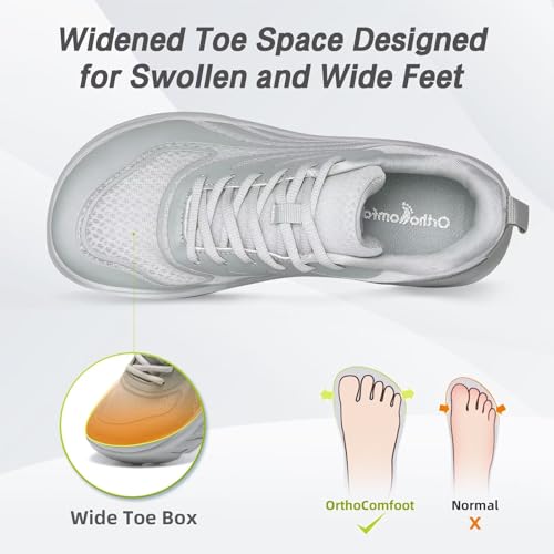 Women's Orthopedic Diabetic Wide Running Shoes: Comfortable Casual Arch Support Plantar Fasciitis Sports Sneakers, Orthotic Swollen Feet Work Tennis Walking Shoes for Ankle and Heel Pain Relief2