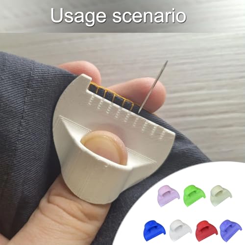 CHENZILIN Sewing Needle Gauge Measuring Tool with Scale Stitching Guide Tool Sewing Template Finger Protectors for Sewing