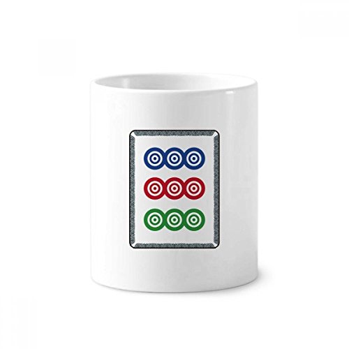 Tasse blanche Mahjong 9 de Cercle pot à crayons original pour bureau et salle de bain