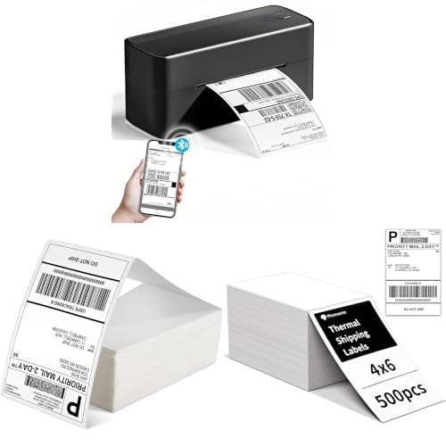 Phomemo 4x6 Thermodrucker Bundle: Drucker + 500 DHL Versandetiketten * 2
