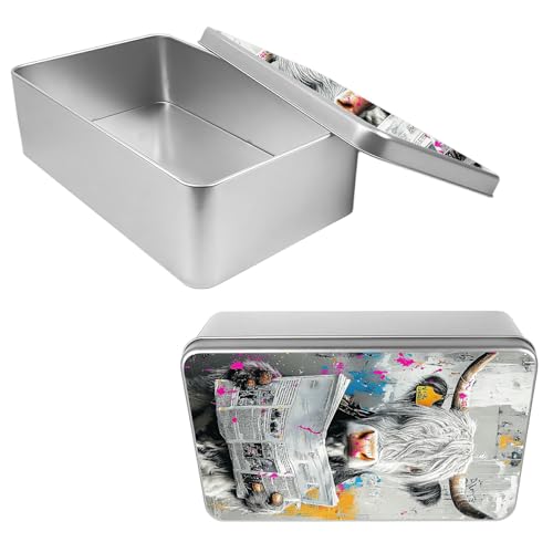 Dikoer Metal Tin Box with Lid 4.92 x 3.54 x