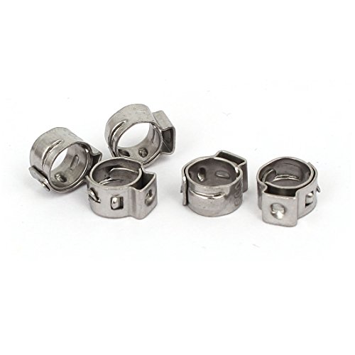 Aexit 5.3mm-6.5mm 304 Clamps Stainless Steel Adjustable Cable Pipe Tight Hose Strap Clamps Clamps 5pcs