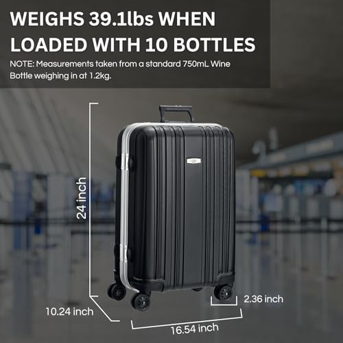 Aluminum 10-Bottle Wine Suitcase