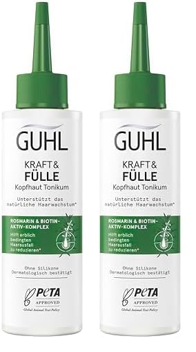 Guhl Kraft & Fülle Kopfhaut Tonikum - Inhalt: 125 ml - Unterstützt das natürliche Haarwachstumbei regelmäßiger Anwendung - Ohne Silikone (Packung mit 2)