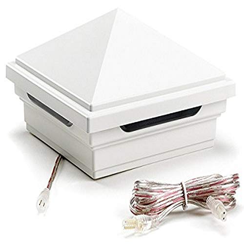LED Post Cap Light- Pyramid Style, Classic White, WTPYLEDCAP4X4C