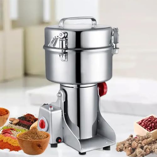 Molino oscilante de 2000 g, Molino de Polvo eléctrico, máquina trituradora de Alimentos Secos, trituradora Inteligente de ultraalta Velocidad para Especias y Cereales, con protecc