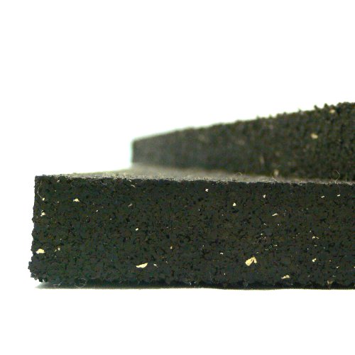 Rubber-Cal Heavy Duty Appliance Mat - 3/4" x 4ft Wide x 6ft Long - Black Rubber Floor Protection Mat