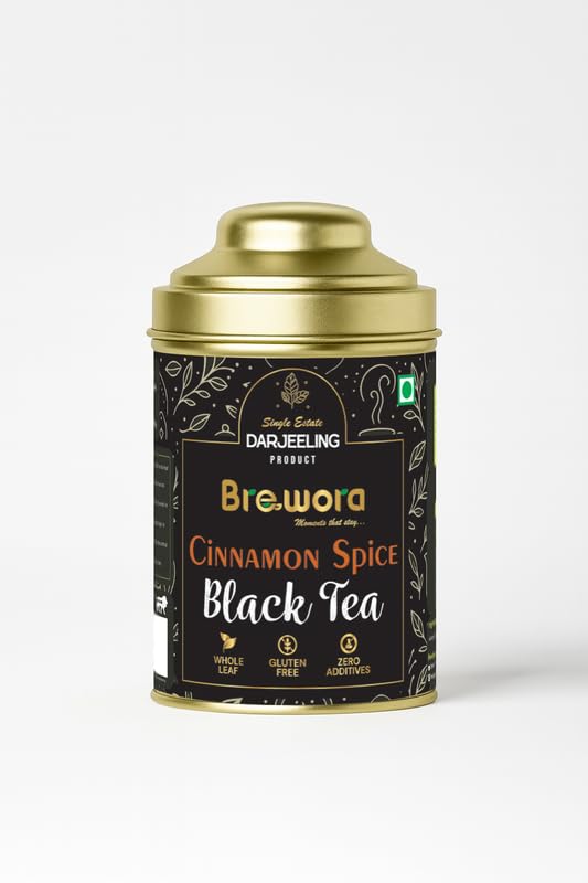 Brewora Cinnamon Spice Black Tea | Warming Blend with Aromatic Spices & Bold Tea Leaves | Flavorful Loose Leaf Brew