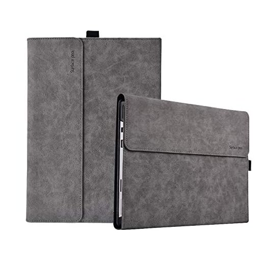 LnarrCase Surface Pro Case for Microsoft Surface Pro 7 / Pro 6 / Pro 5 / Pro 4 12.3 Inch Tablet Multiple Angle Viewing Compatible with Type Cover Keyboard -Grey