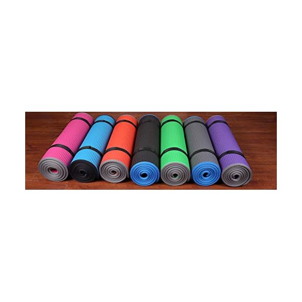 Fitvids All-Purpose 2/5-Inch (10mm) Extra Thick High Density Anti-Slip Exercise Pilates Yoga Mat with Carrying Strap, Multiple Colors - Image 4