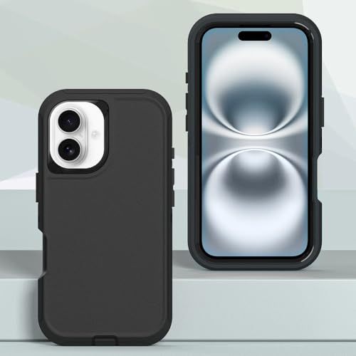 Image of Rugged Case Compatible with iPhone 17 | Heavy-Duty Shockproof Protective Cover, Black