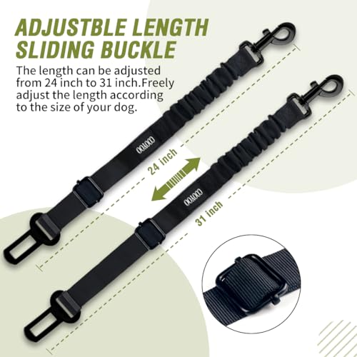 Image of COOYOO Dog Seat Belt,3 Piece Set Retractable Dog Car Adjustable Seatbelts for Vehicle Nylon Pet Safety Heavy Duty & Elastic & Durable Car Harness for Dogs