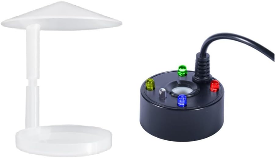 USB 4 LED Ultrasonic Mist Maker with Splash Guard, Indoor Fountain Water Feature Portable Reptile Fogger Air Humidifier
