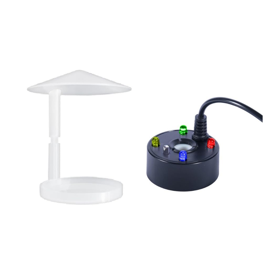 Kueohse Usb 4 Led Ultrasonic Mist Maker With Splash Guard, Indoor Fountain Water Feature Portable Reptile Fogger Air Humidifier