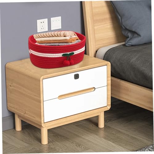 Joli panier de rangement cerise aux finitions soignées pour bébé