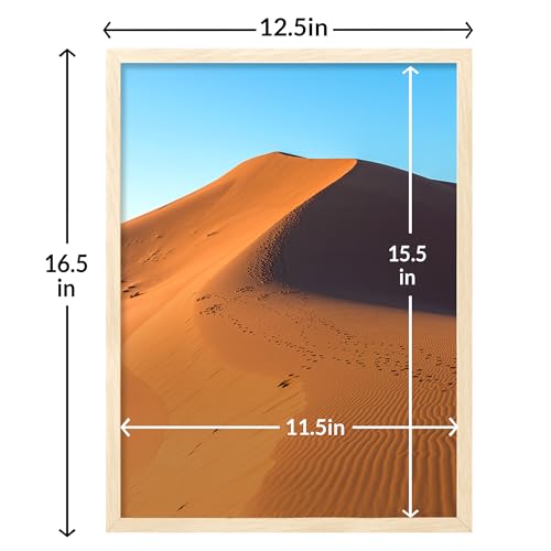 Image of LaVie Home 12x16 Picture Frame for Wall Display, 12x16 Oak Picture Frame with HD Plexiglas, 12 x 16 Poster Frame 1 Pack, Display Frame for Vertical or Horizontal, Classic Collection