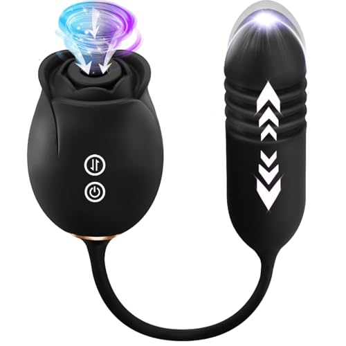 Portable Rose Flower Toys for Women, Viboatoos Rose Black Toy W2548E