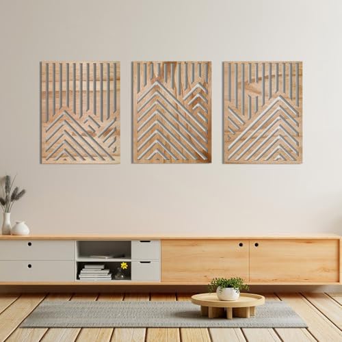 Décoration murale de montagne en bois minimaliste haut de gamme