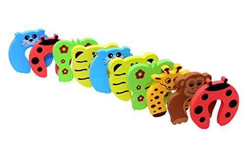 Image of BabySafeHouse Finger Pinch Door Guard for Baby Safety (Animal Shape-Pack of 10)-Door Stopper for Protection from Door Slamming & Accidental Door Lock