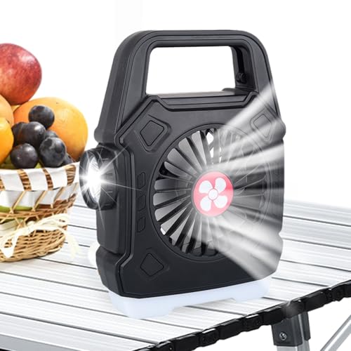 Ventilador de camping | Lámpara portátil recargable de refrigeración - Luz de ventilador de camping - para cámper, furgoneta, viajes al aire libre, coche, playa, hogar, camión